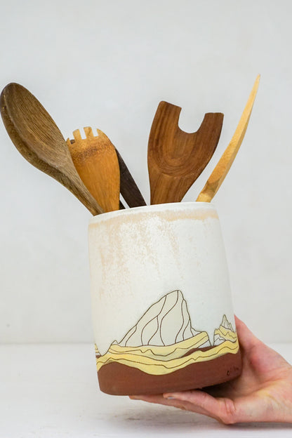 E Teton Yellows Utensil Holder in Bone