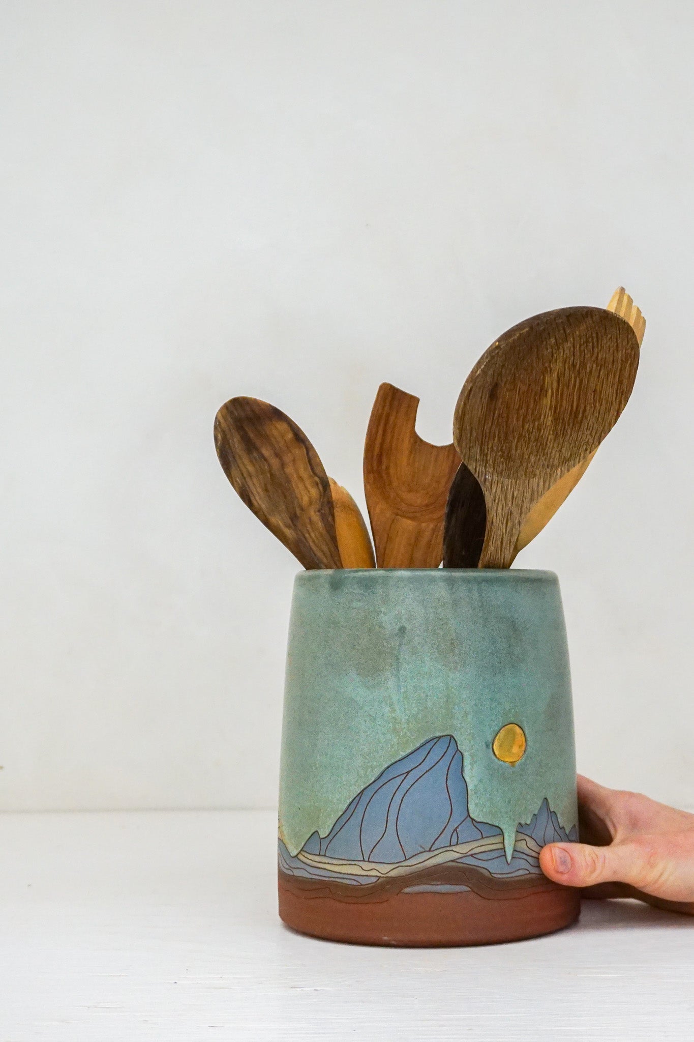 GOLD E Teton Blue Vase in Lake