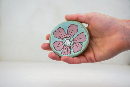 Pink Flower ring dish in Lake
