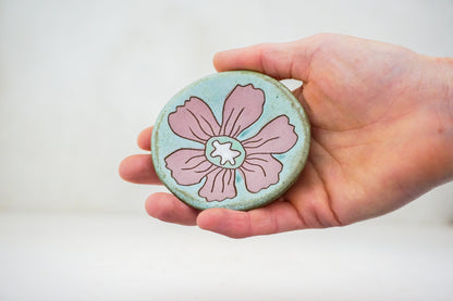 Pink Flower ring dish in Lake
