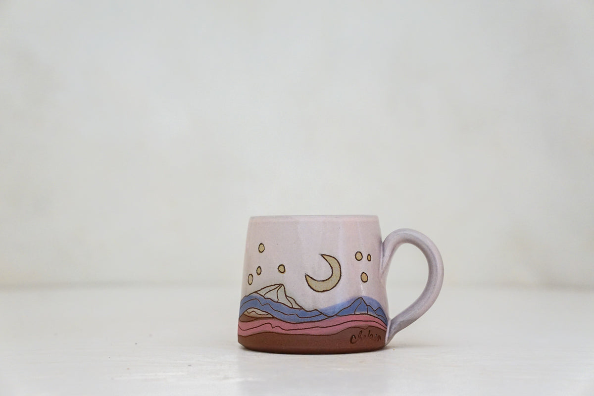 Mtn Crescent moon BB mug in Pink