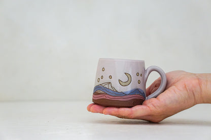 Mtn Crescent moon BB mug in Pink