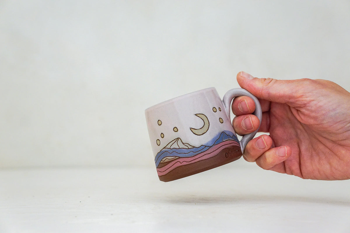 Mtn Crescent moon BB mug in Pink