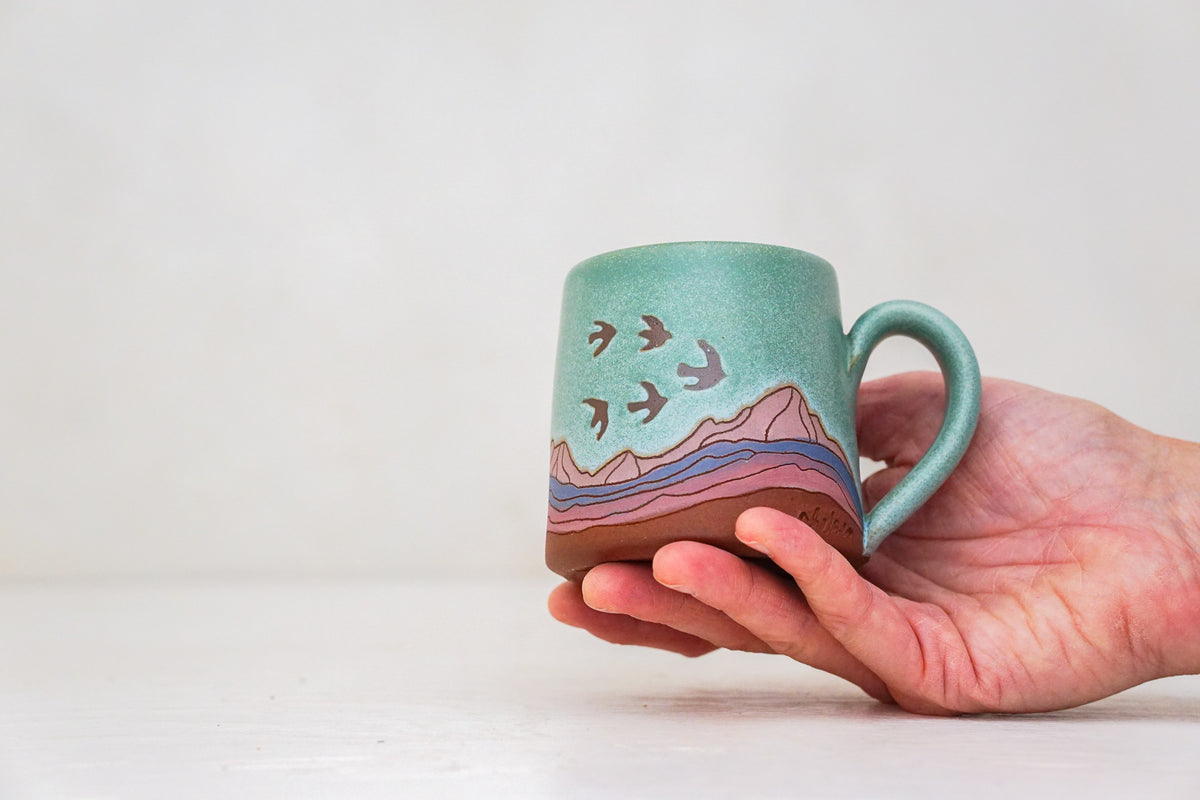 Mtn Birds BB mug in Lake