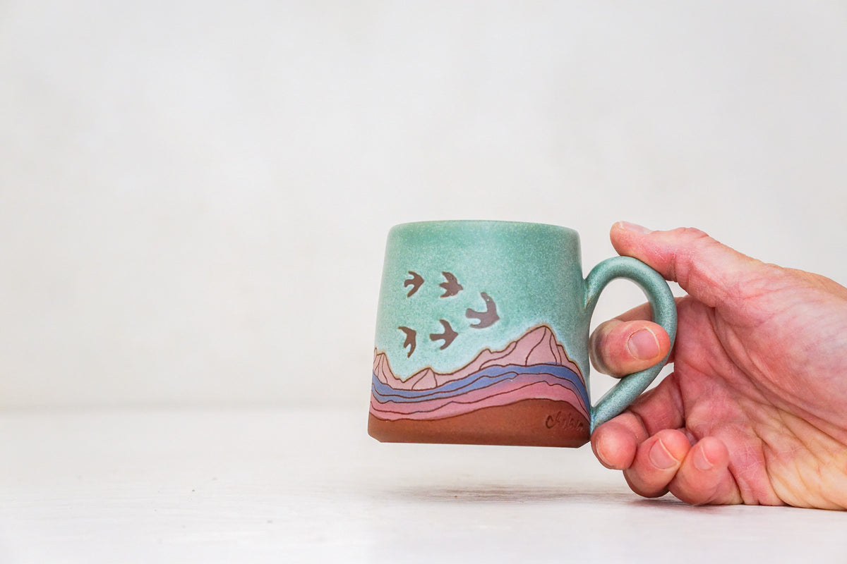 Mtn Birds BB mug in Lake