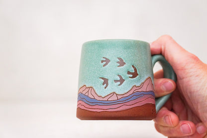 Mtn Birds BB mug in Lake
