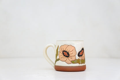 Poppy Flower BB mug in Bone