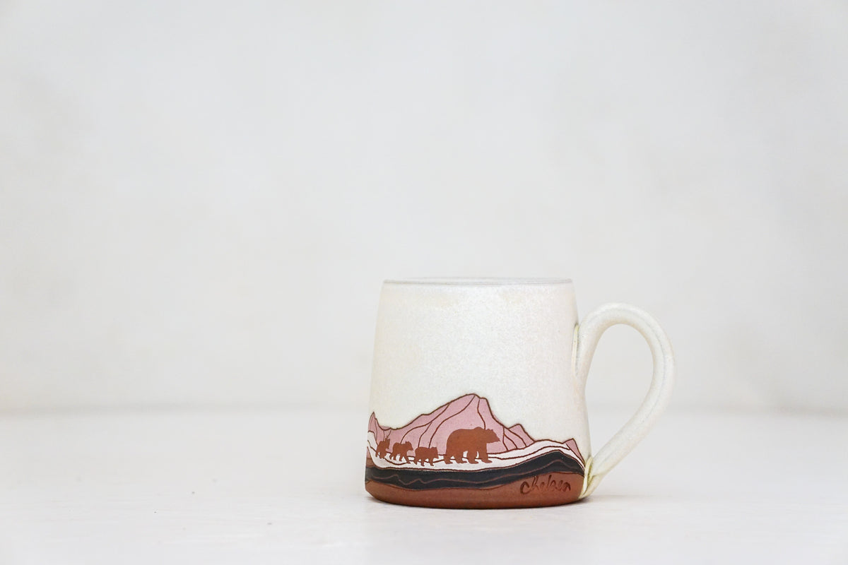 Mtn Bear BB mug in Bone