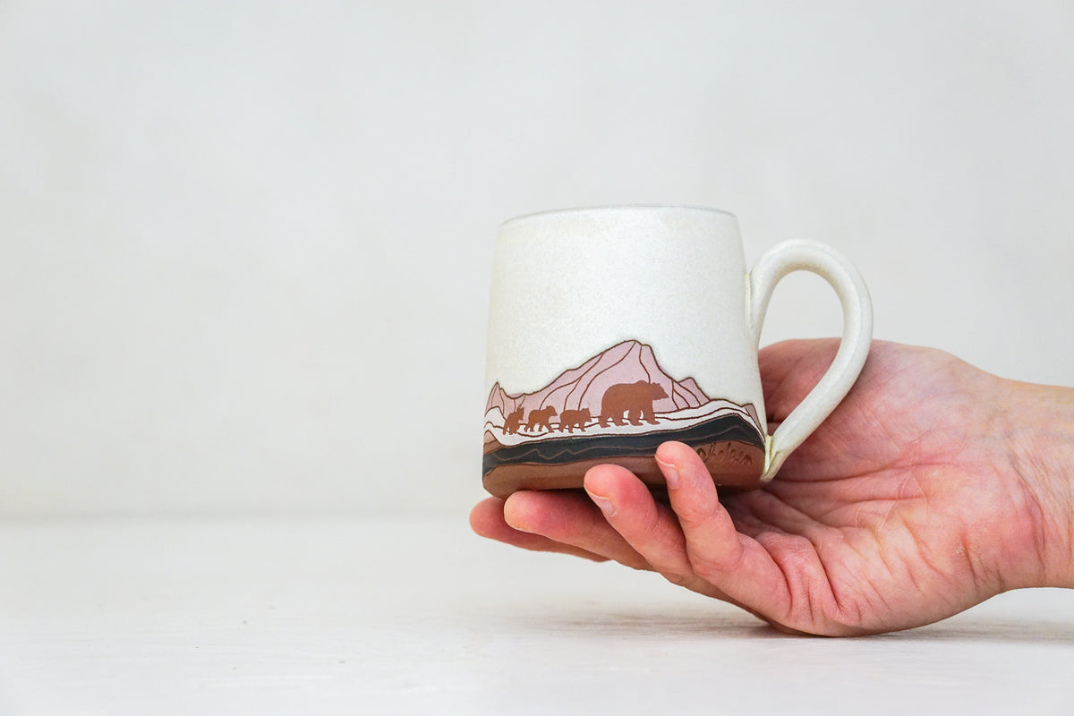 Mtn Bear BB mug in Bone
