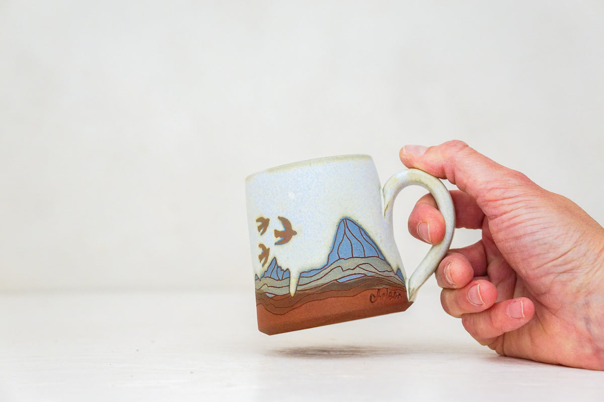 W Teton Birds BB mug in Bone