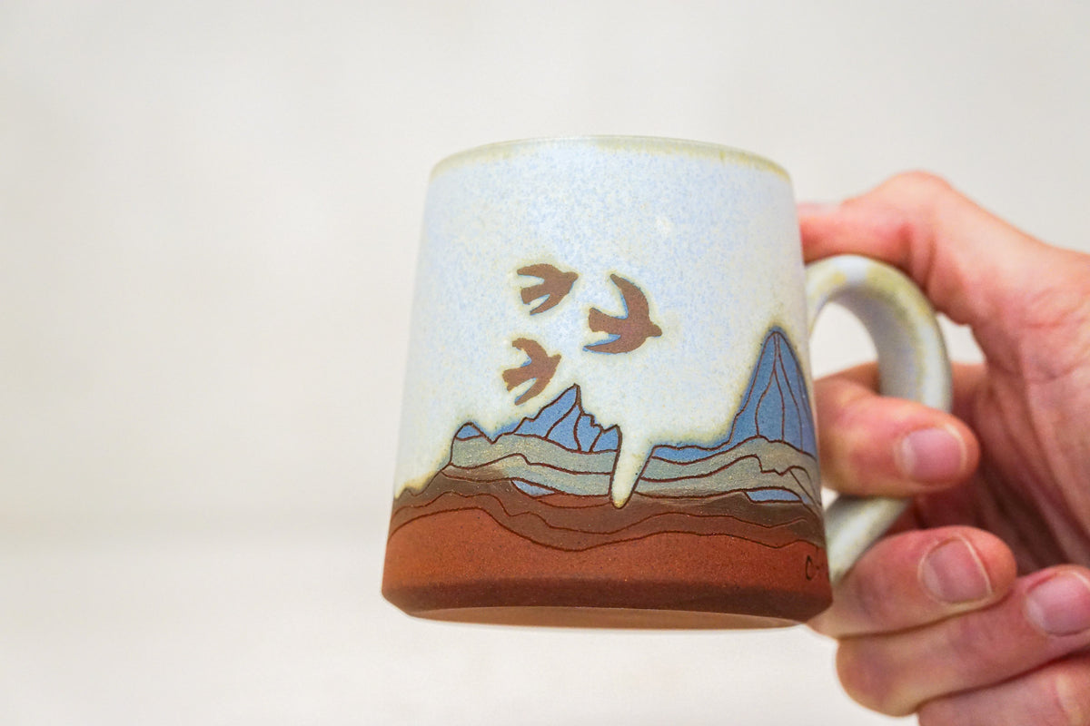 W Teton Birds BB mug in Bone