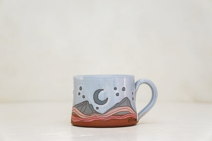 Mtn Crescent Moon mug shortie in White