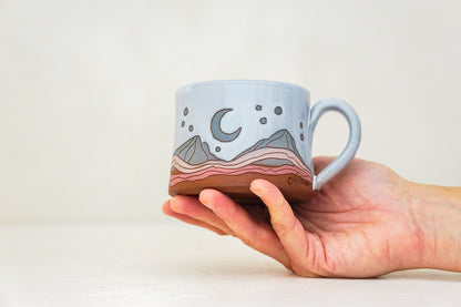 Mtn Crescent Moon mug shortie in White