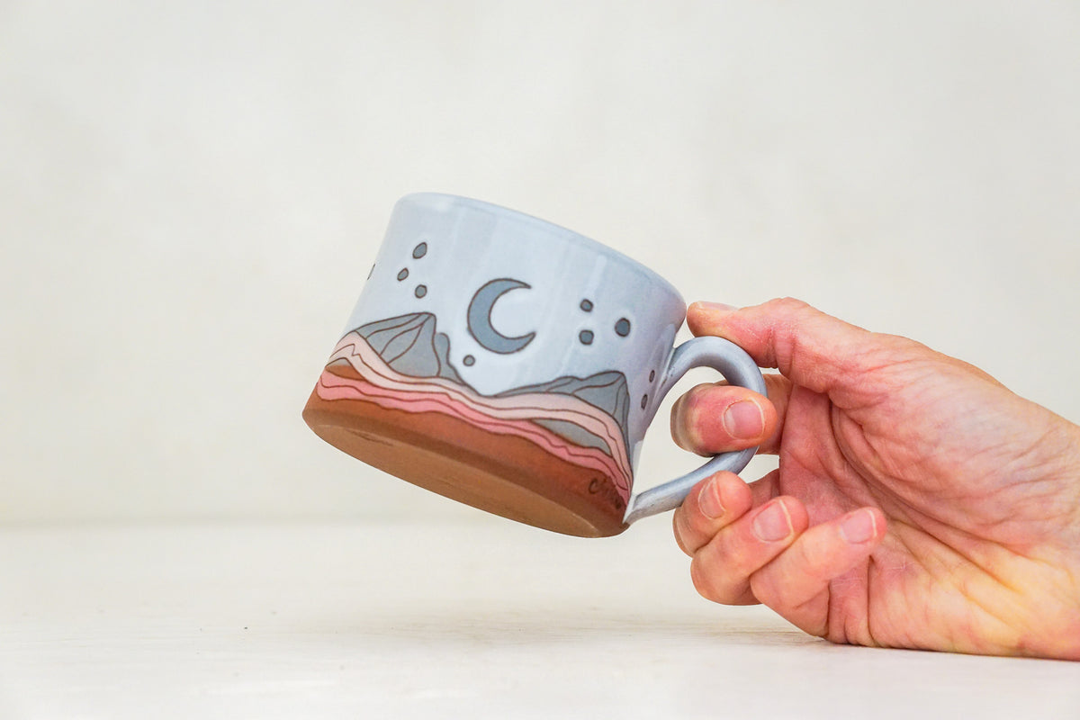 Mtn Crescent Moon mug shortie in White