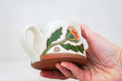 Poppy mug shortie in Bone