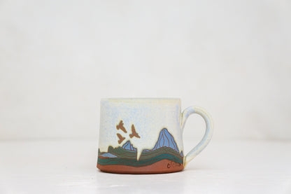 W Teton Birds mug shortie in Bone