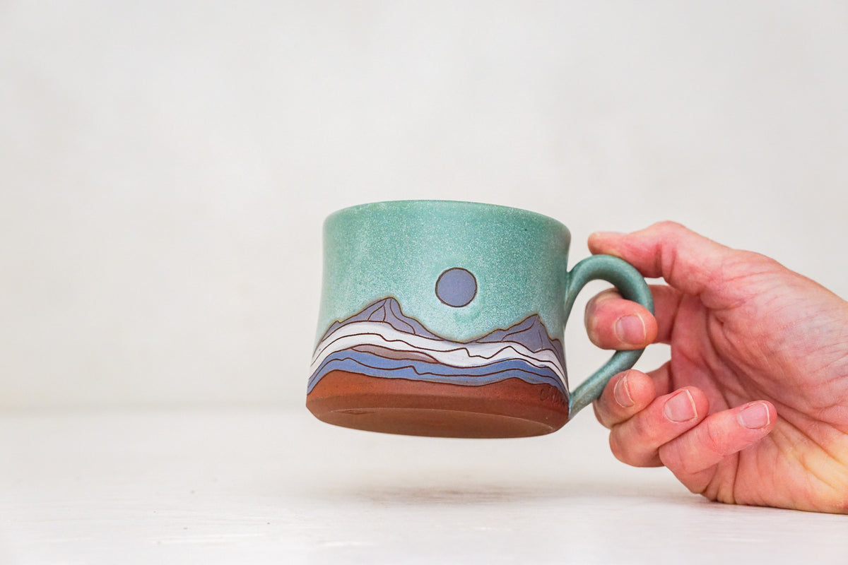 Purple Mtn Moon mug shortie in Lake