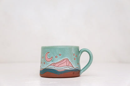 Mtn Stars Pink mug shortie in Lake