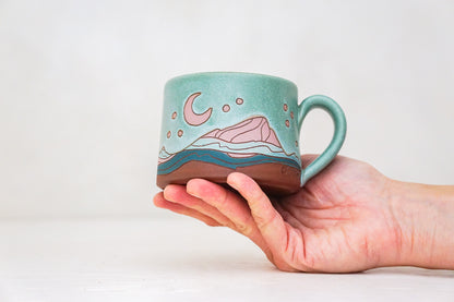 Mtn Stars Pink mug shortie in Lake
