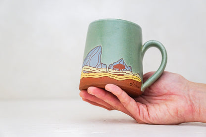 E Teton Blue Bison OG mug in Sage
