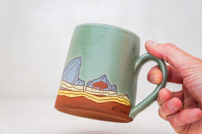 E Teton Blue Bison OG mug in Sage