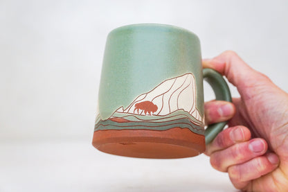 E Teton White Bison OG mug in Sage