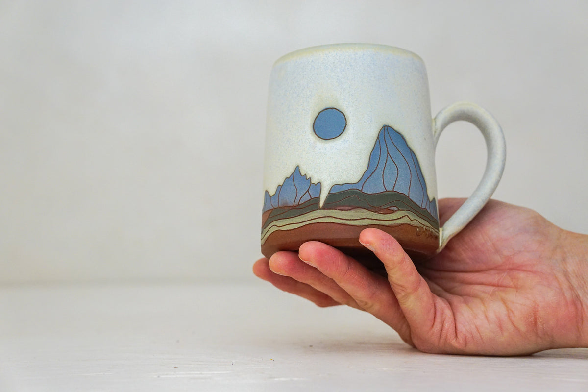 W Teton Blue OG mug In Bone