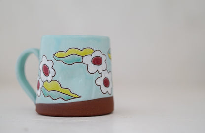 Pinched flower mug