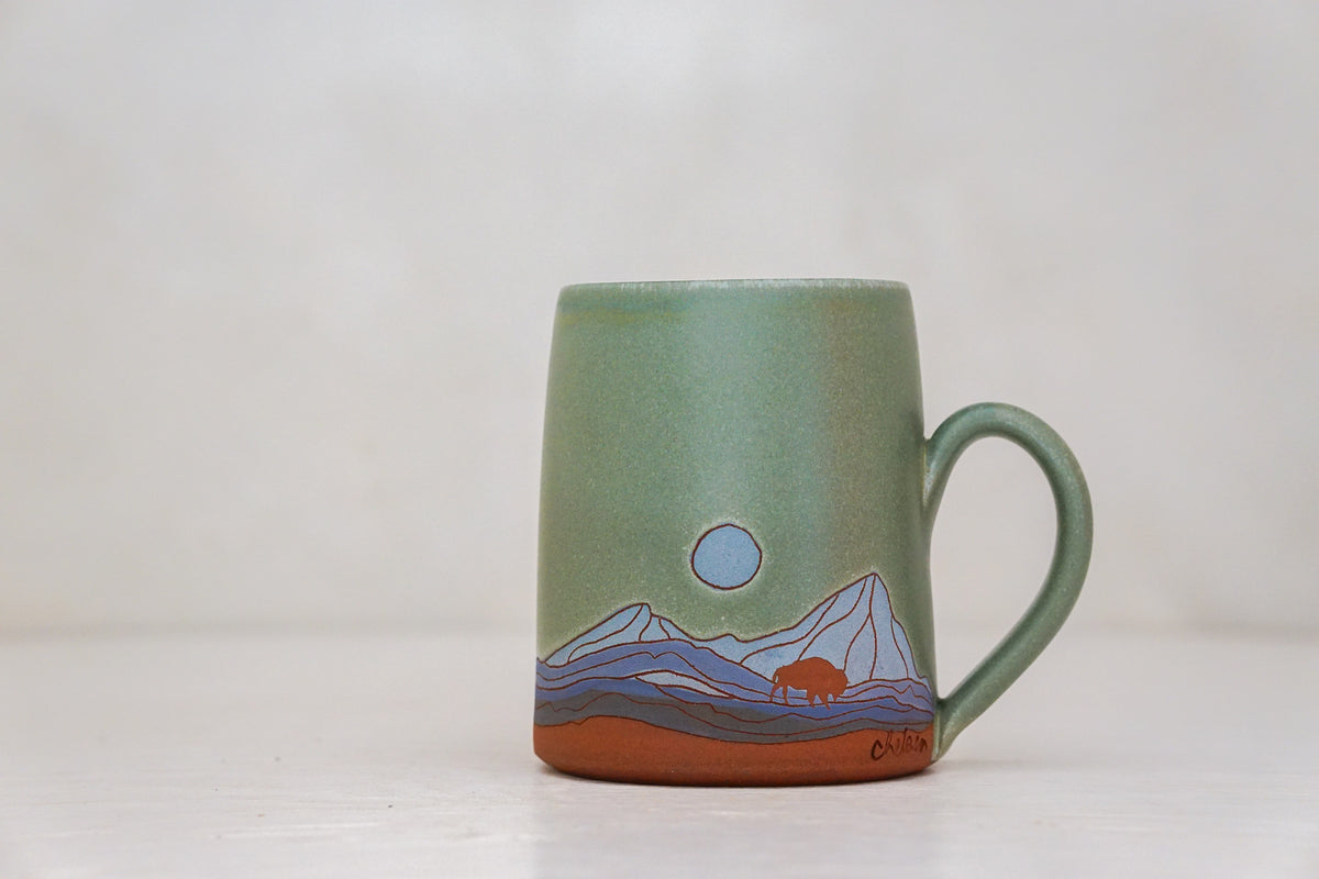 BIG Mtn Bison mug in Sage