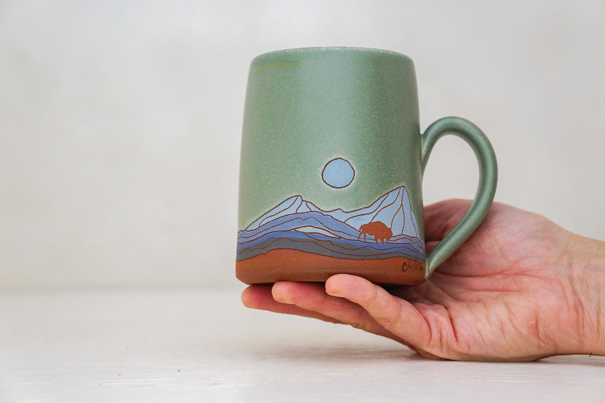 BIG Mtn Bison mug in Sage