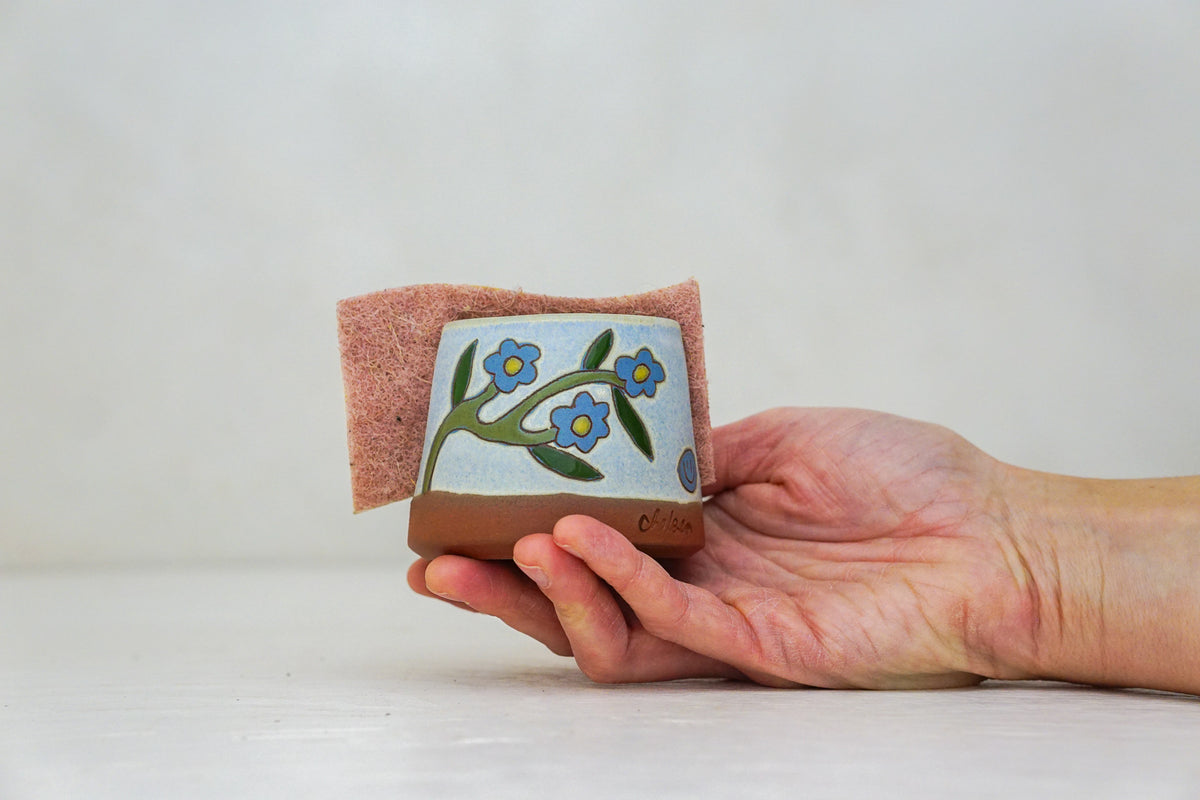 Forget-me-not Flower Sponge Holder in Bone