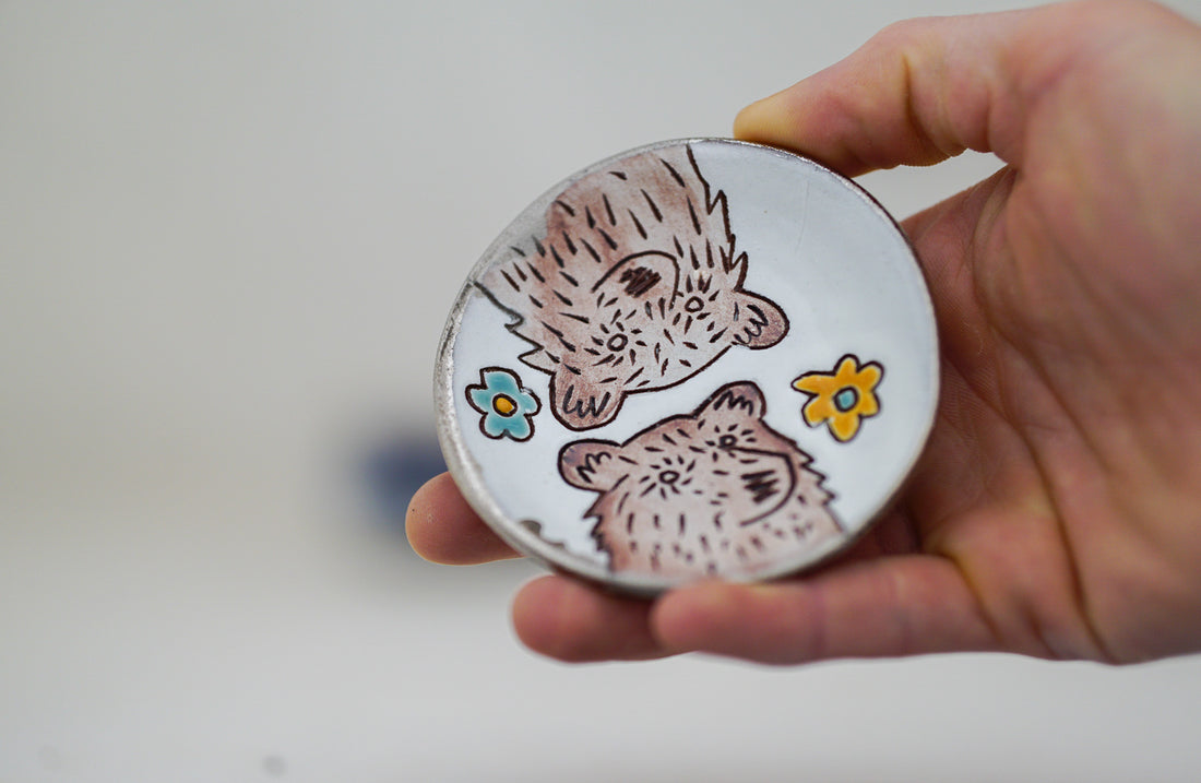 SILVER Bears ring dish