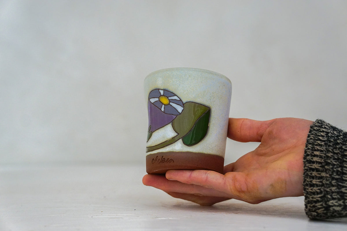 Morning Glory Flower cup In Bone