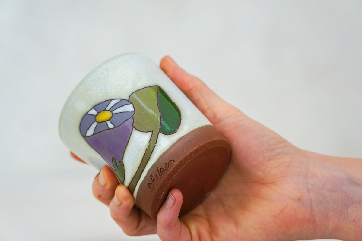 Morning Glory Flower cup In Bone