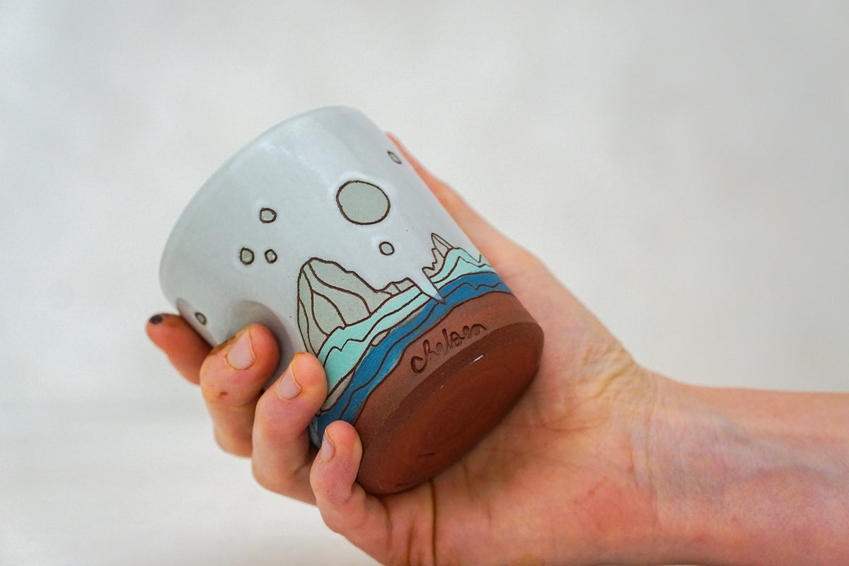 E Teton Moon Stars Mountain cup in White