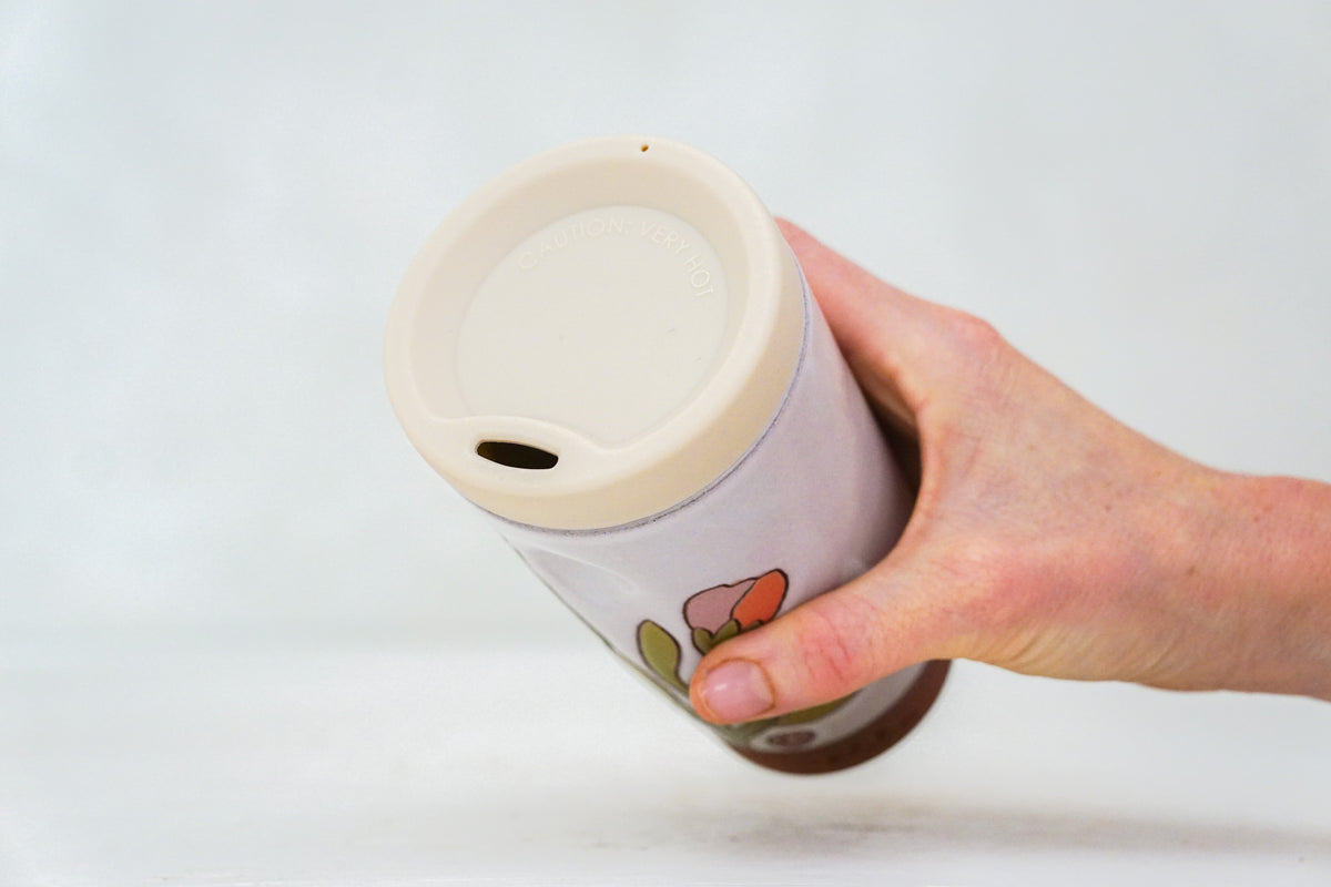A FAV Flower Tall Travel Cup in White