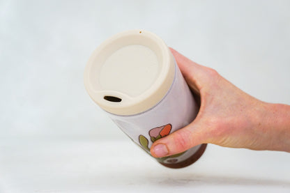A FAV Flower Tall Travel Cup in White
