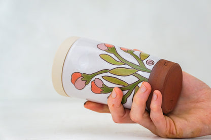 A FAV Flower Tall Travel Cup in White