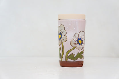 Flower Power Tall Travel Cup in Pink