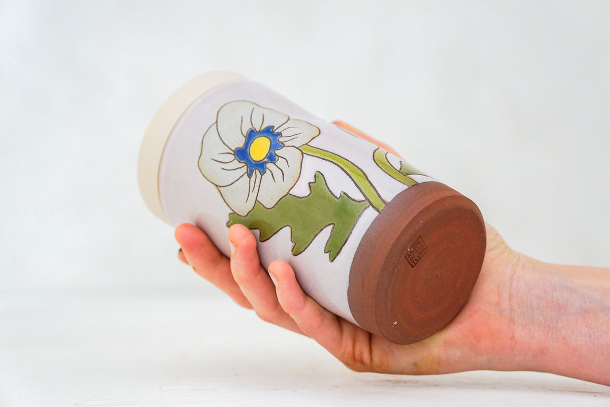 Flower Power Tall Travel Cup in Pink