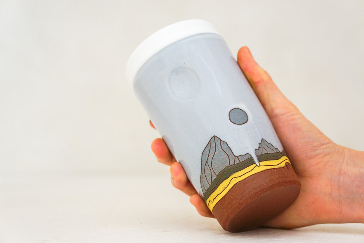 E Teton Tall Travel Cup in White