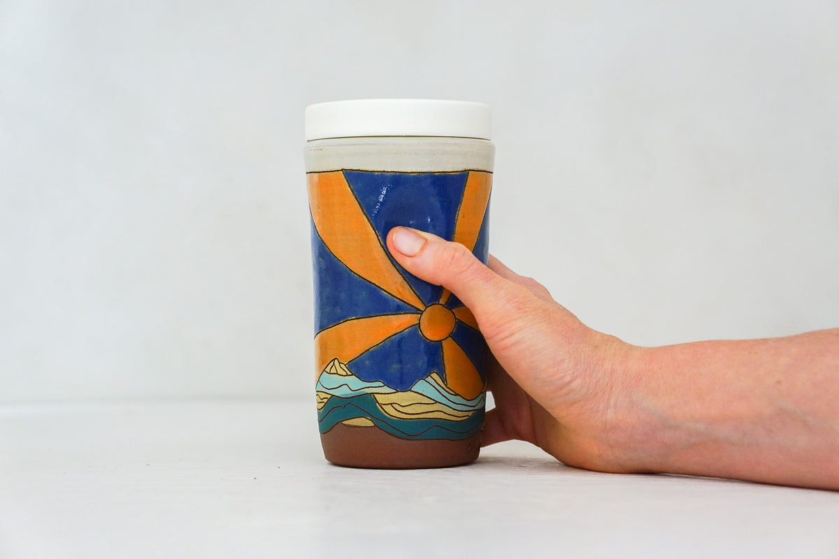 Starburst Tall Mtn Travel Cup in Flax/Bone