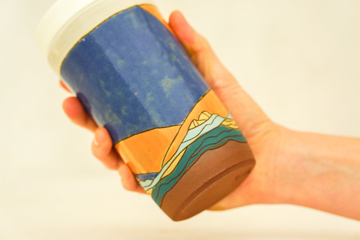 Starburst Tall Mtn Travel Cup in Flax/Bone