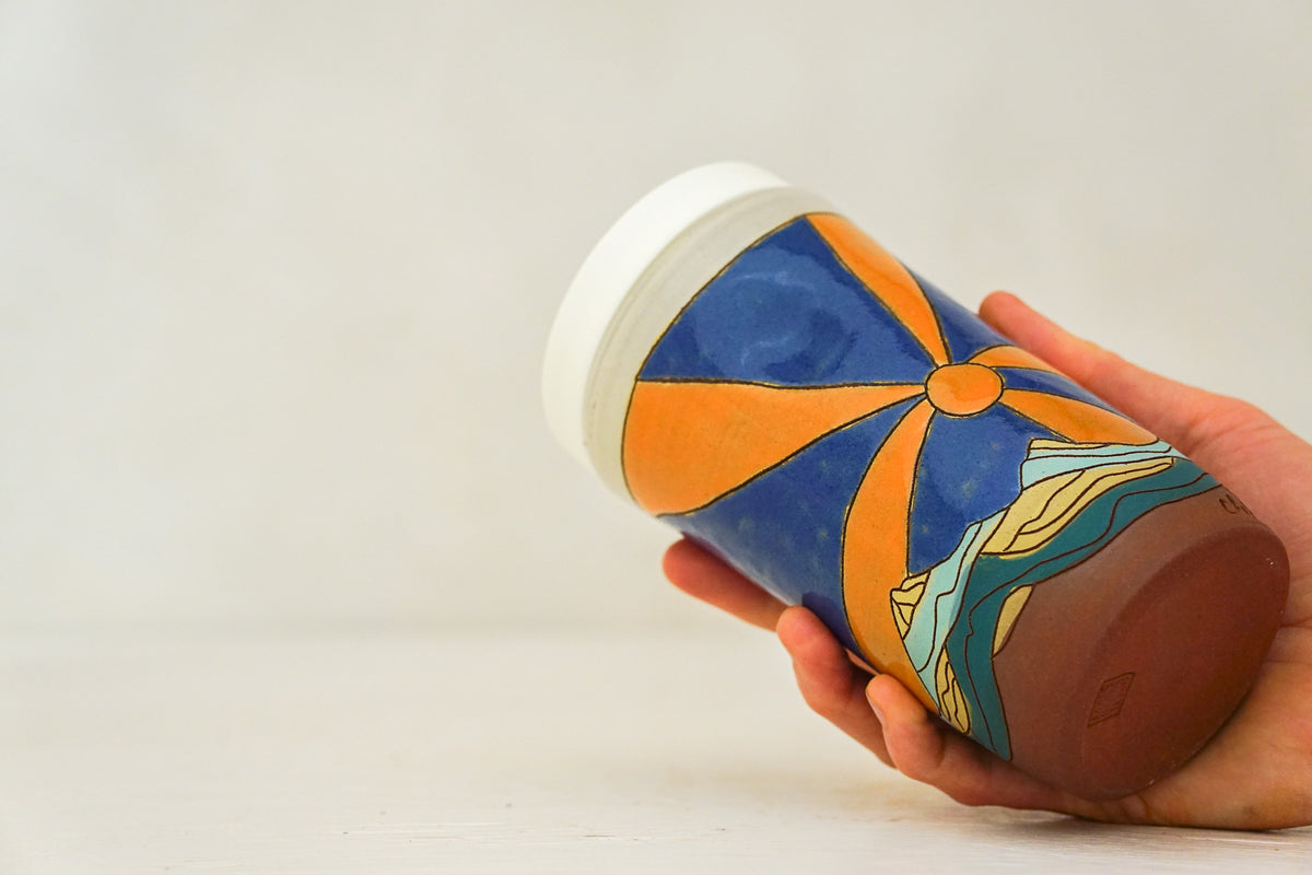 Starburst Tall Mtn Travel Cup in Flax/Bone