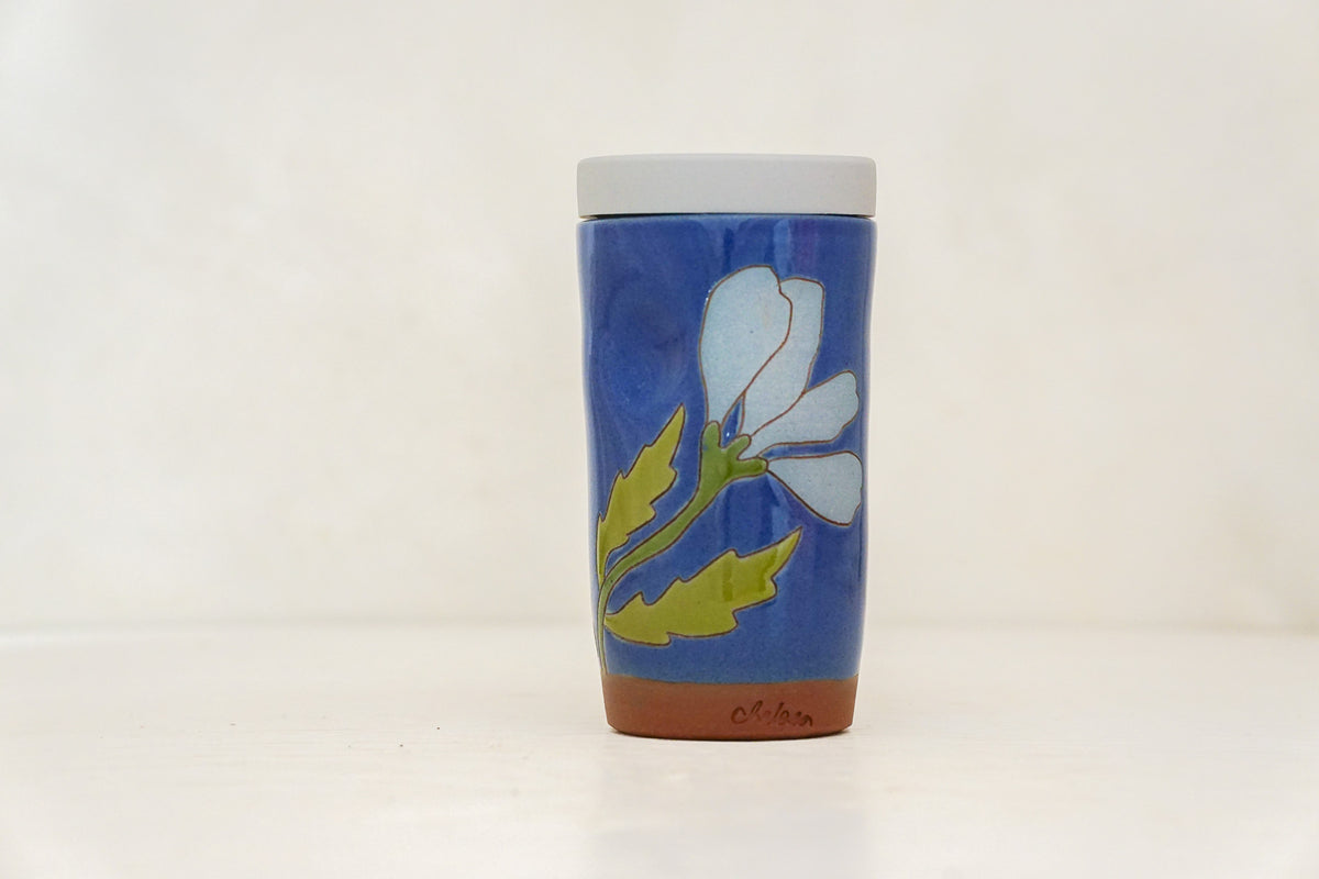 Dancing Flower Travel Cup in Flax