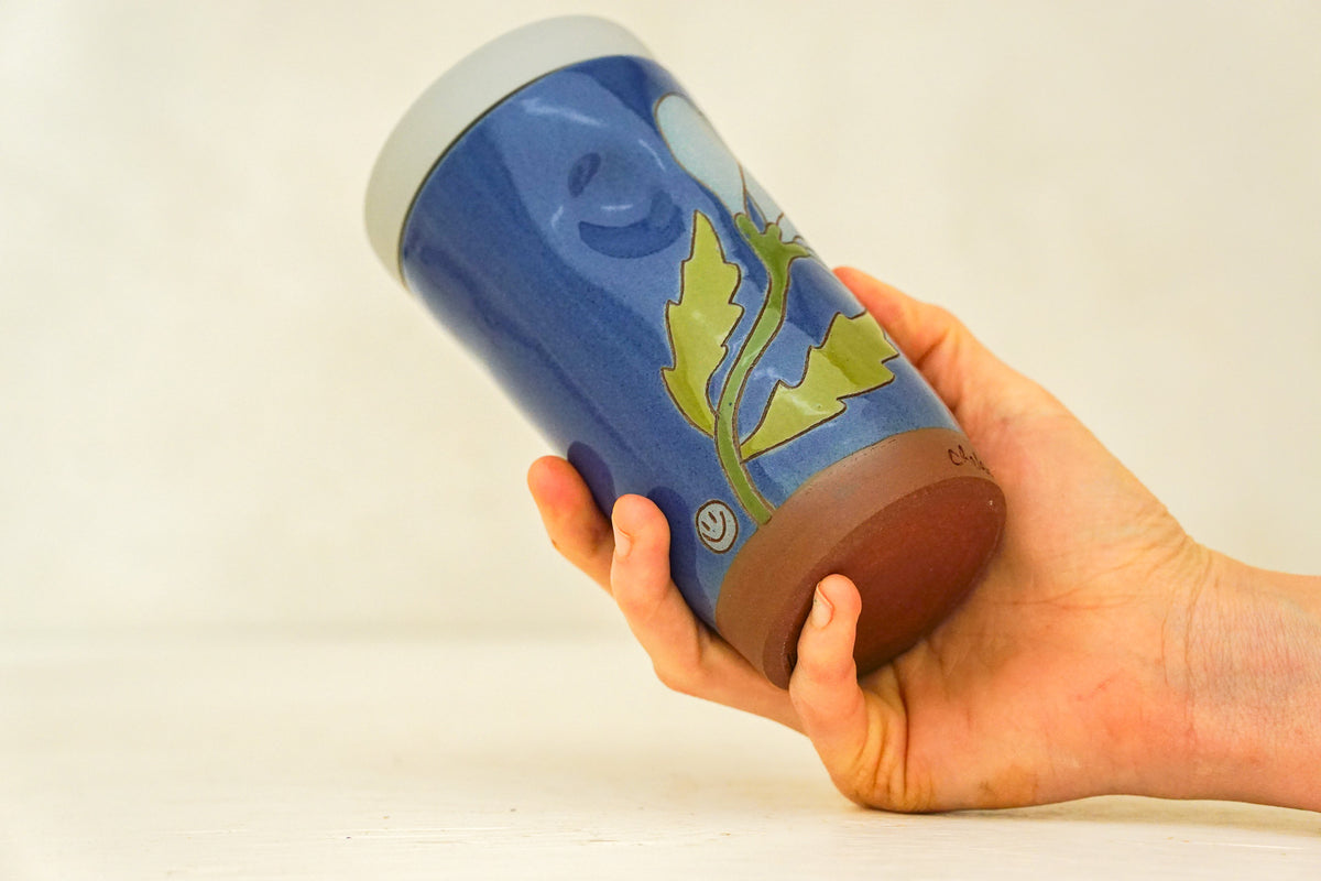 Dancing Flower Travel Cup in Flax