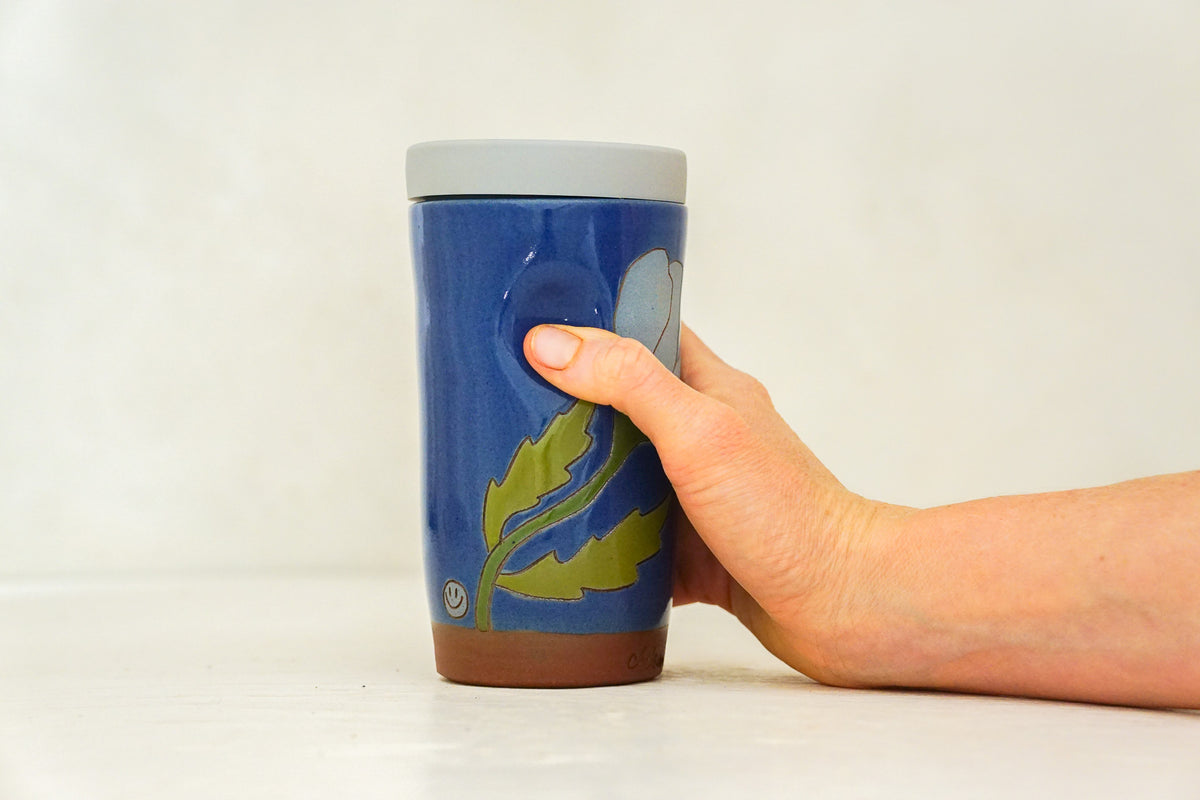 Dancing Flower Travel Cup in Flax
