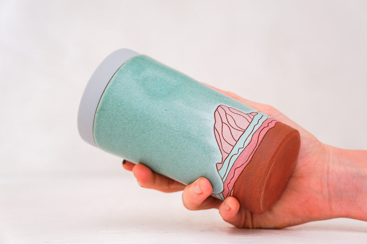 E Teton pink Travel Cup in Lake