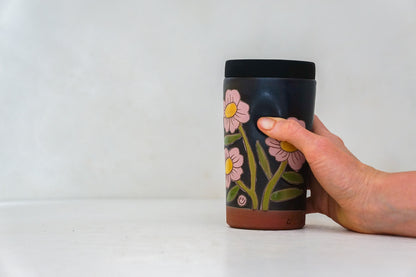 Pink Flower Travel Cup in Darby