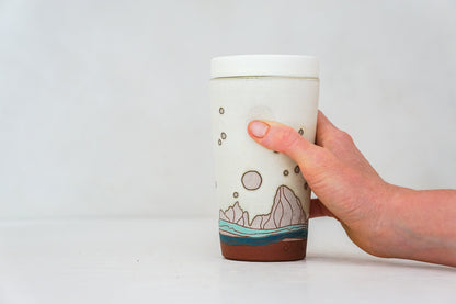 W Teton Stars Travel Cup in Bone